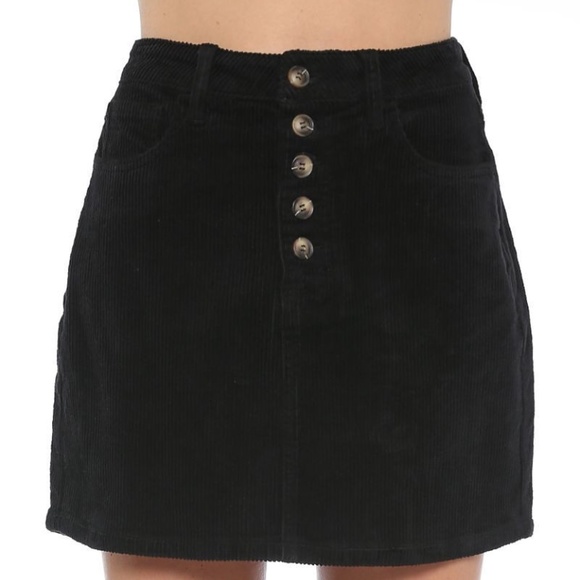 Black High Rise Corduroy Mini Skirt - Picture 8 of 8